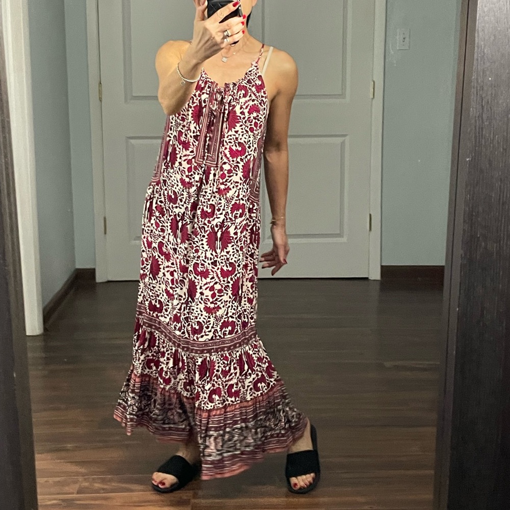 Artisan NY Boho Floral Print Tiered Maxi Dress size 6 - Picture 6 of 12
